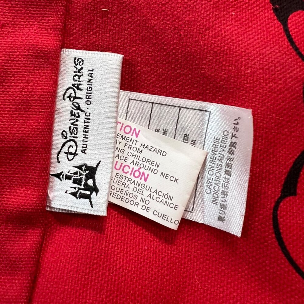 Disney Parks Mickey Mouse 1971 Canvas Tote Bag Double-Sided Red & Cream Reusable - Picture 3 of 5